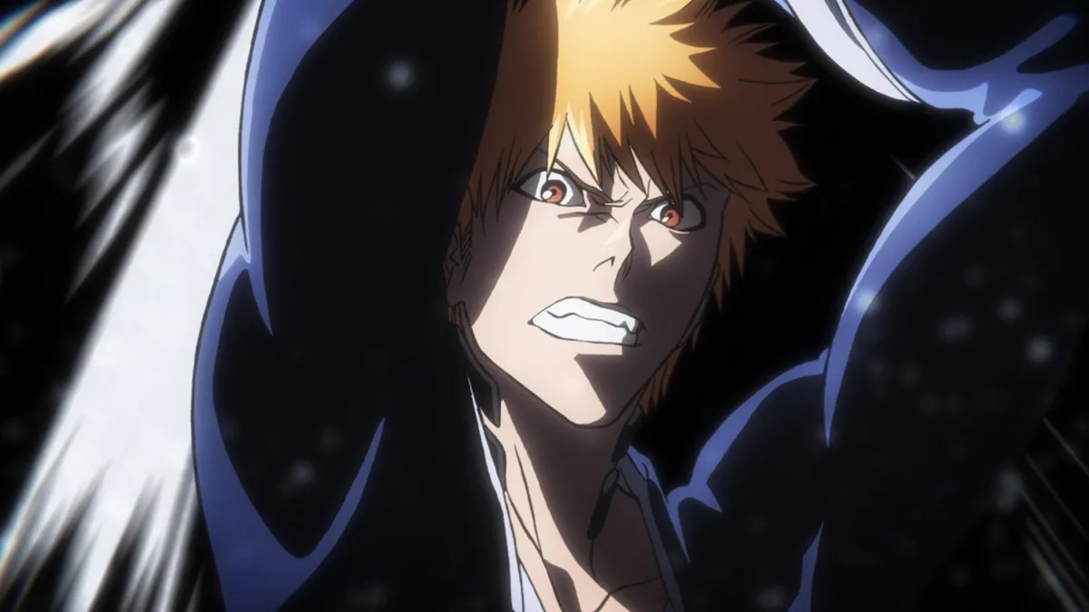 Close do Ichigo com expressão determinada, em cena oficial do episódio 1 de Bleach: Thousand-Year Blood War