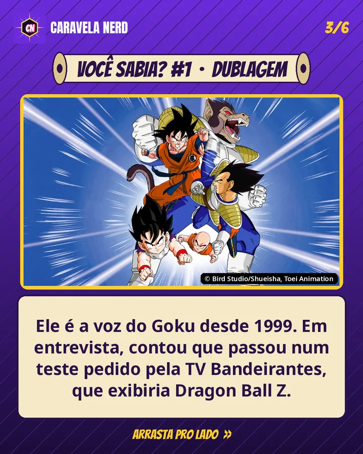 Slide: a voz do Goku desde 1999