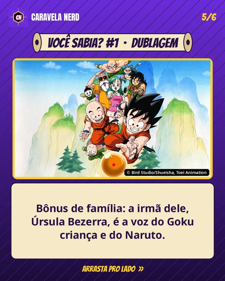 Slide: Úrsula Bezerra, a voz do Goku criança e do Naruto
